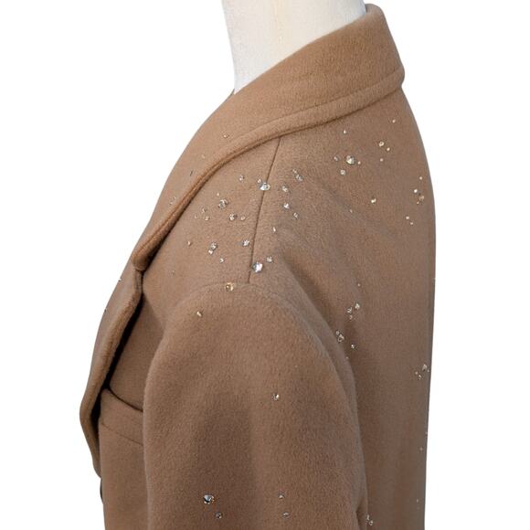 Tempo Europe London Fog 100% Wool Upcycled with 500 Austrian Crystals Coat - M/L - Picture 3 of 16
